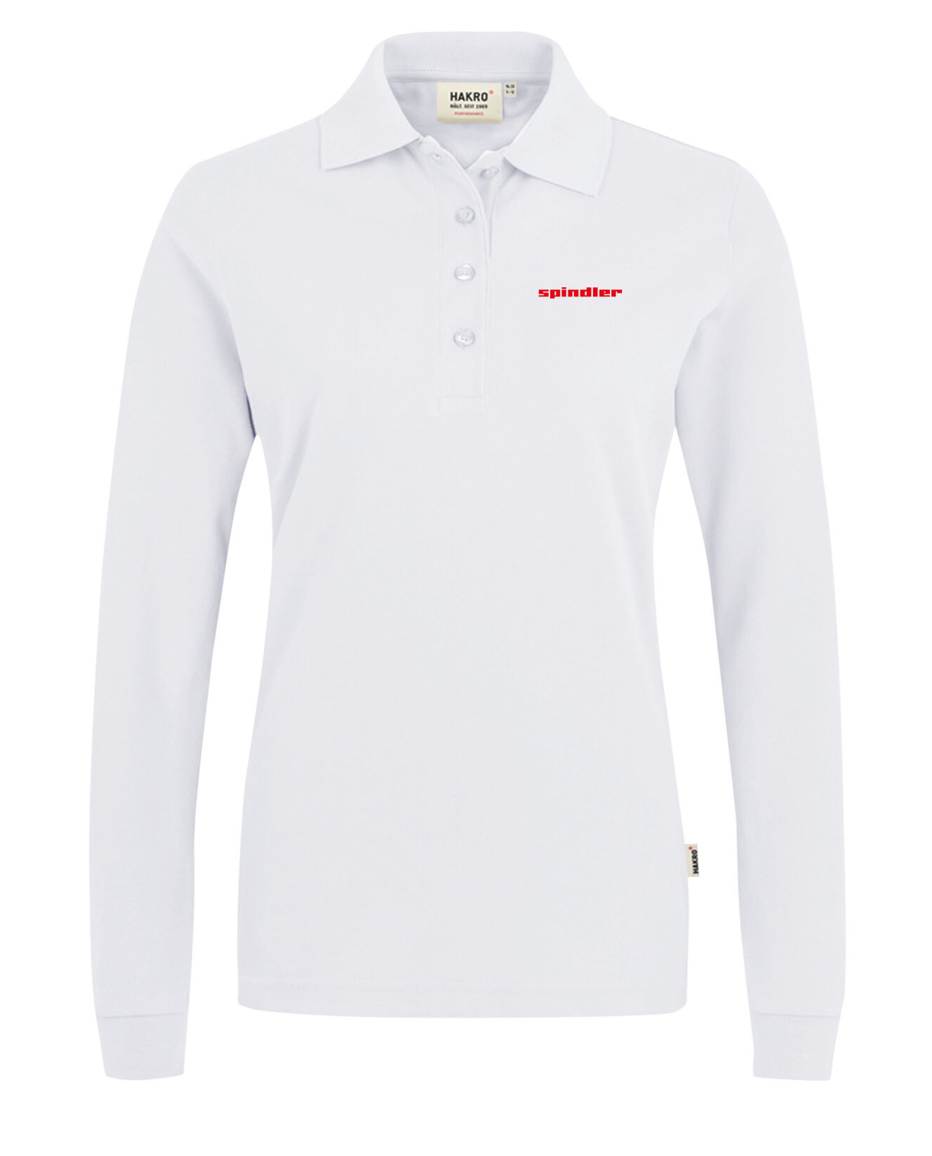 215 Spindler Damen Longsleeve-Poloshirt Mikralinar® weiss