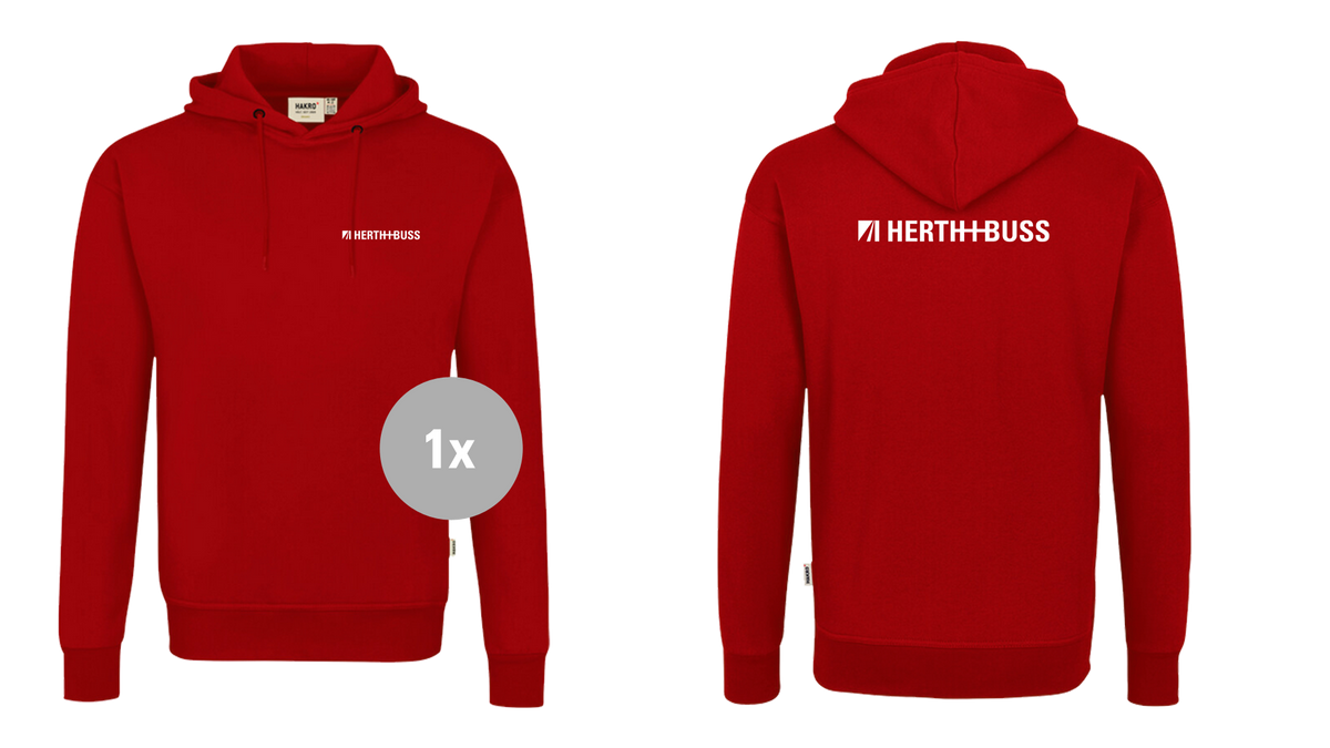 560 H+B Kapuzen-Sweatshirt Unisex Rot