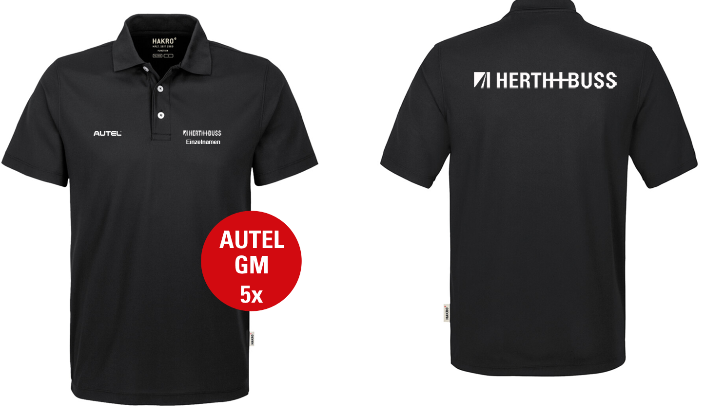 Autel-GM 806 H+B Herren-Polo Schwarz