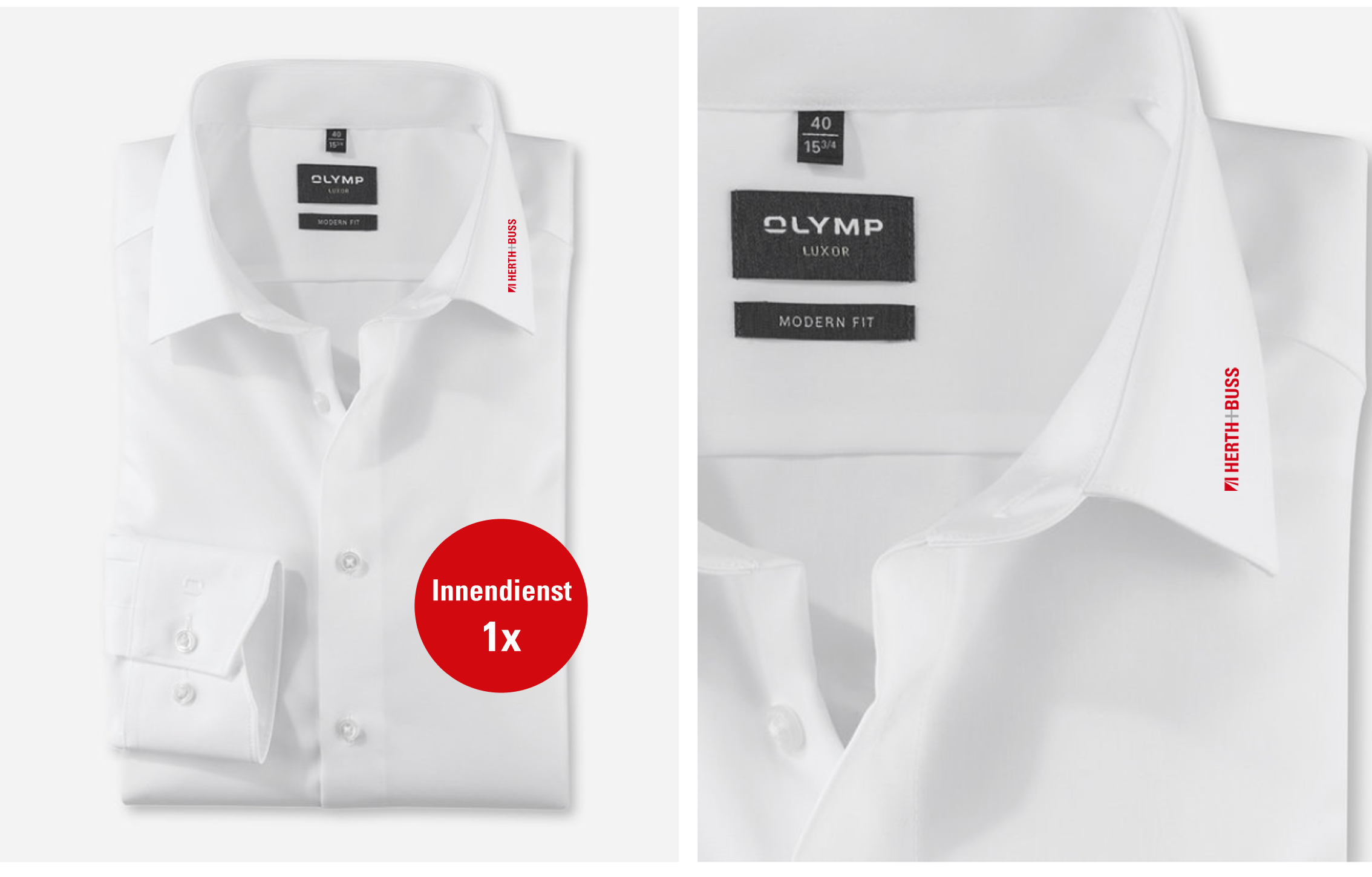 Innendienst 03006400 H+B Herren Hemd Luxor weiss Modern Fit
