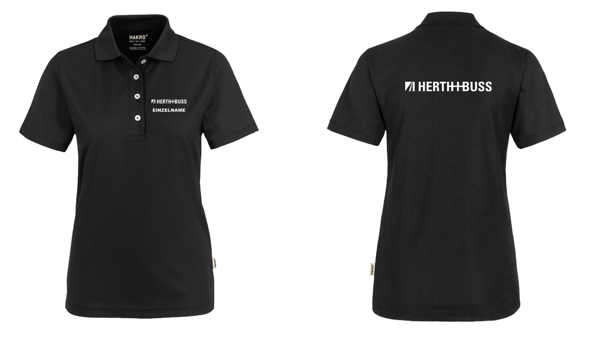 GM/BL 206 H+B Damen-Polo Schwarz