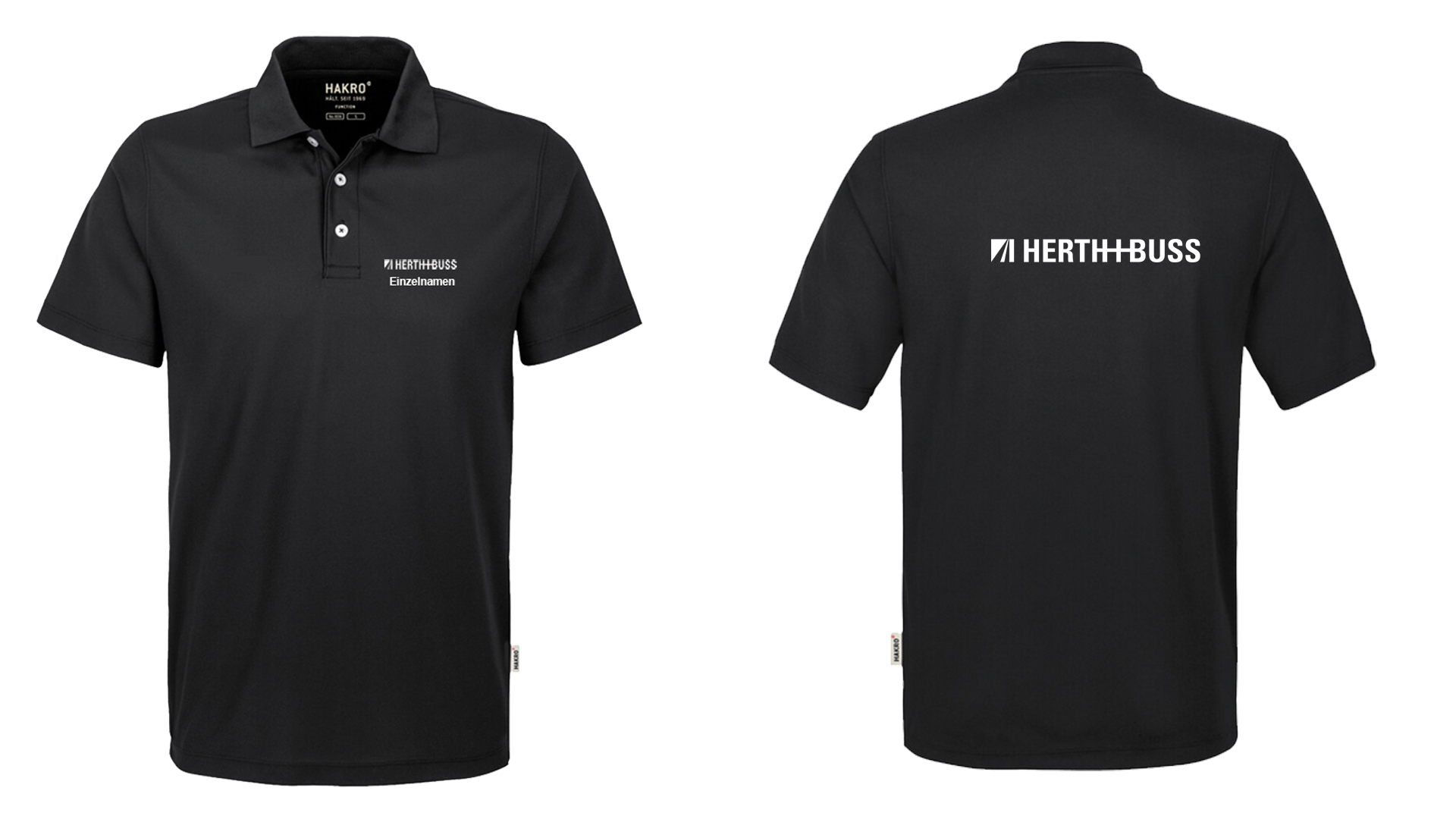 806 H+B Herren-Polo Schwarz