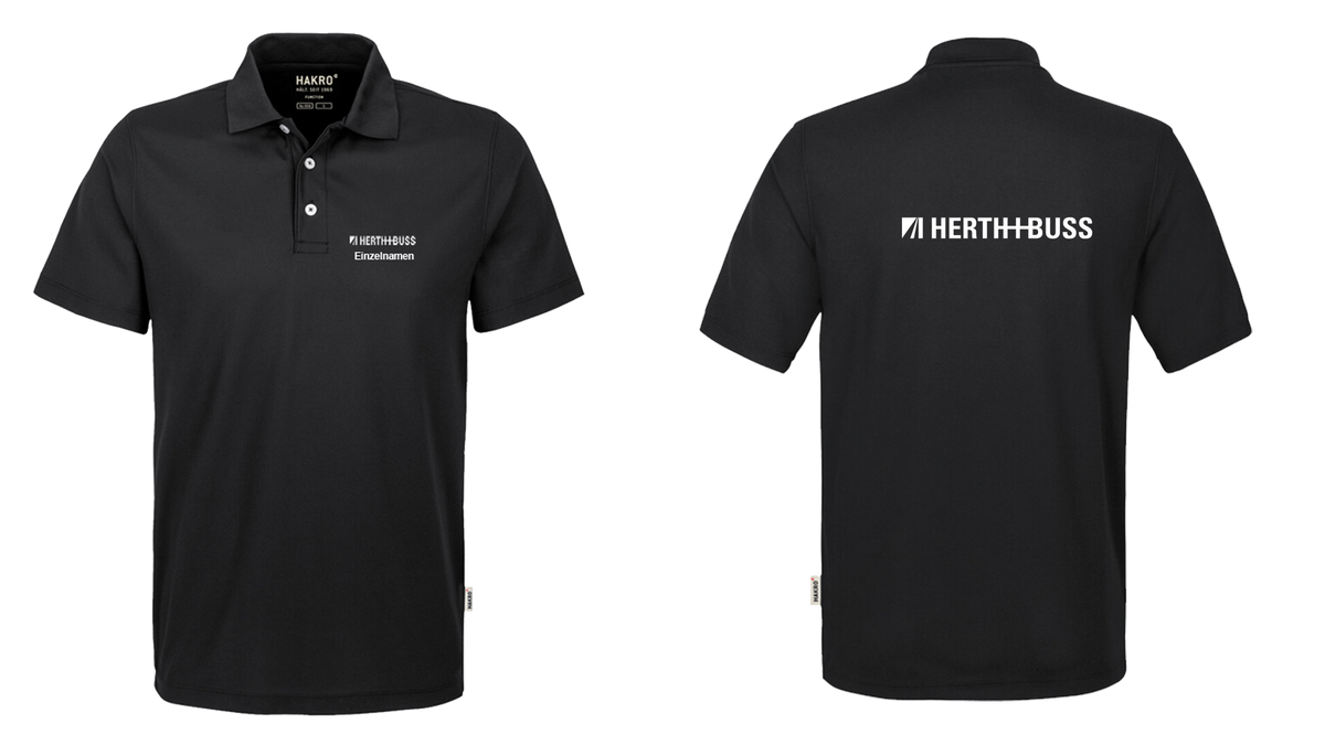 Innendienst 806 H+B Herren-Polo Schwarz
