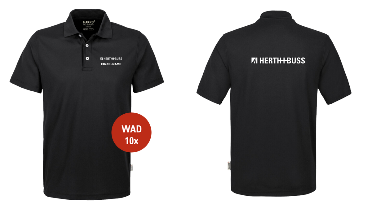 WAD 806 H+B Herren-Polo Schwarz