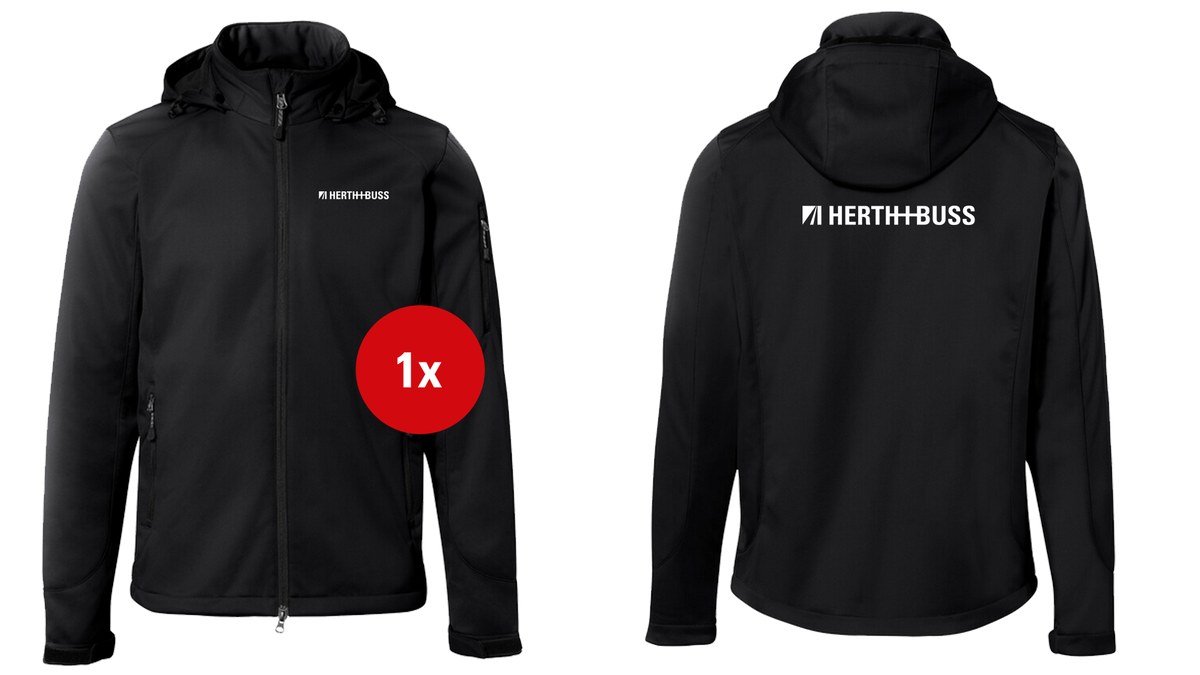WAD 848 H+B Herren-Softshell Jacke Schwarz
