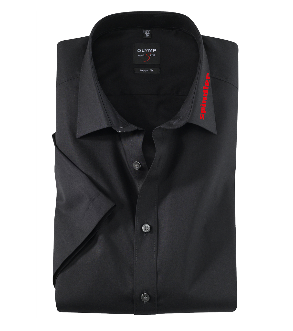 60901268 Spindler Herren Hemd Level Five body fit Schwarz New York Kent, halbarm