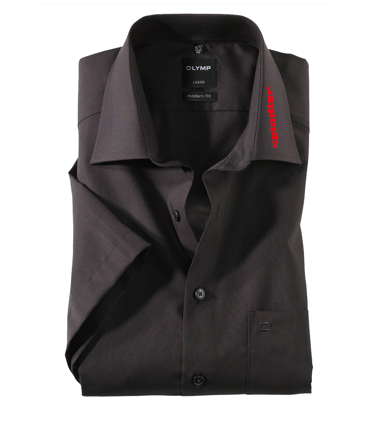 02501268 Spindler Herren Hemd Luxor schwarz Comfort Fit halbarm